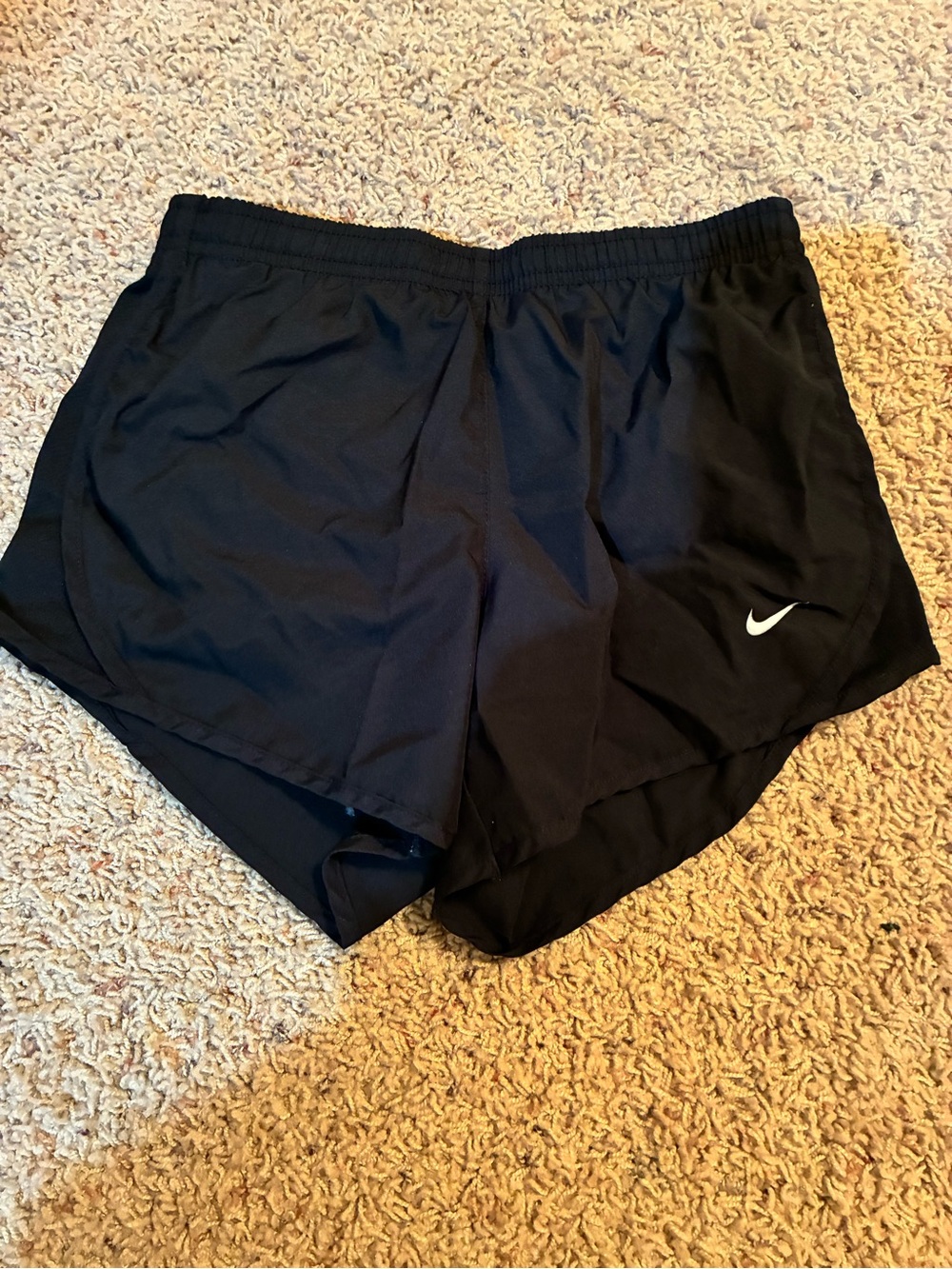 Nike Black Girls' Athletic Running Shorts with White Swoosh
